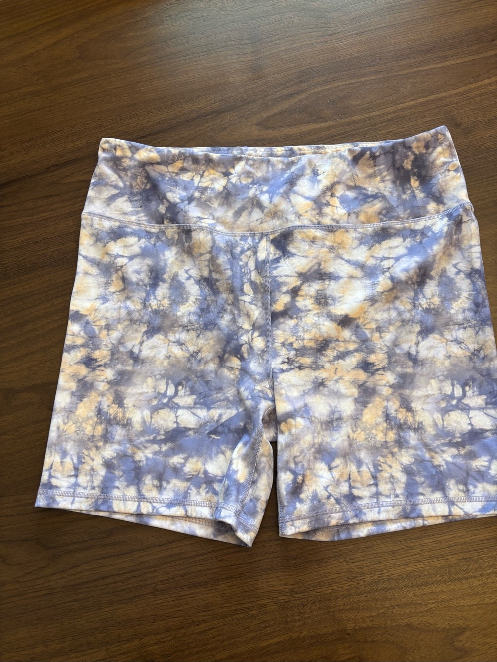 Mono B Lavender & Cream Tie-Dye High-Rise Bike Shorts